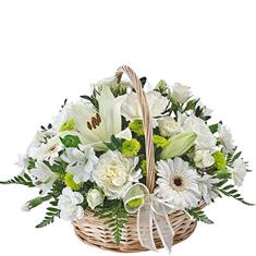 Funeral Basket Arrangements White 