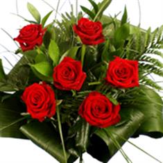 6 Red Roses Handtied 