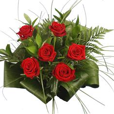 6 Red Roses Handtied 