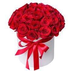 Luxury Red Roses Hat Box 