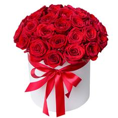 Luxury Red Roses Hat Box 
