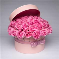  Pink Roses Hat Box 