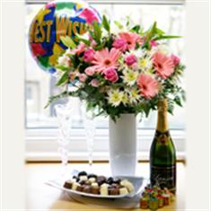 Party Set Flowers and Champagne Gifts