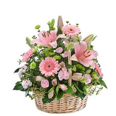 Funeral Basket Arrangements Pink