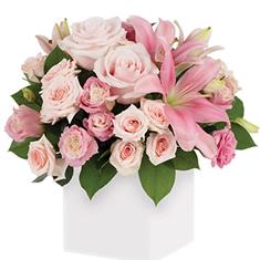 Vase Handtied Pinks AUS