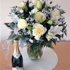 Christmas Hand tied White and Champagne