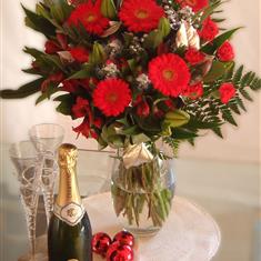 Christmas Hand tied Red and Champagne