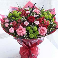 Valentine Hand tied 1 Red Rose 